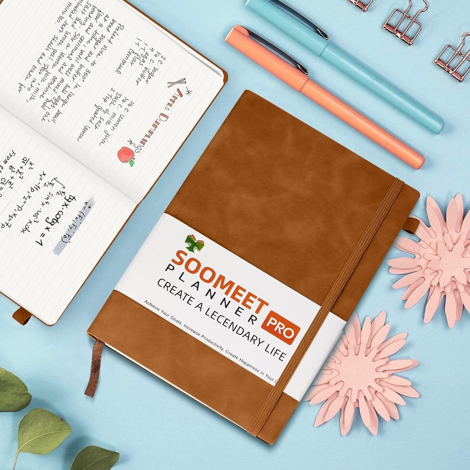 200-Page Leather Notebook – College Ruled A5 Journal for Everyday Use