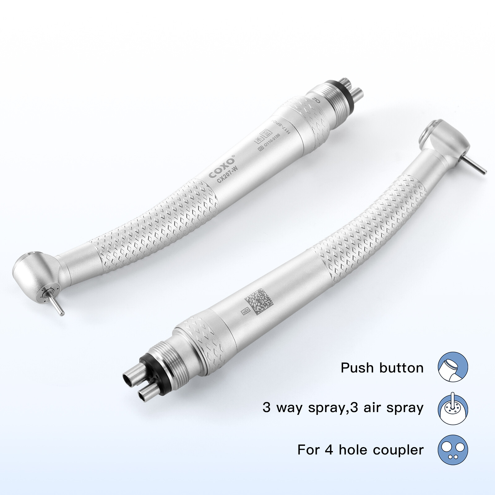 COXO Dental High Speed Handpiece Air Turbine with 4holes Coupler Standard Head