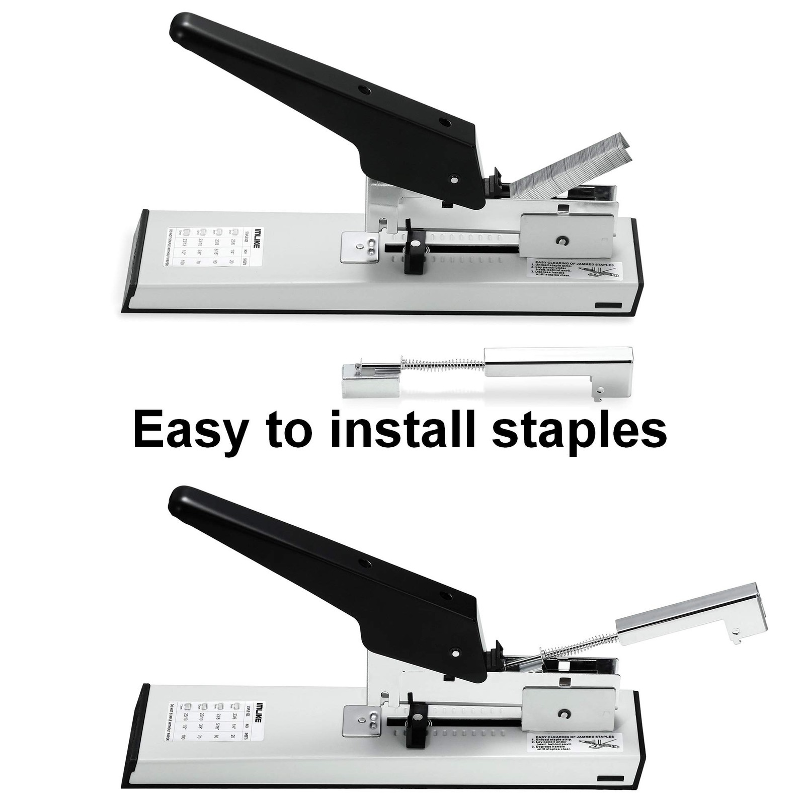 Heavy Duty Stapler with 2000 Staples: 100 Sheets High Capacity Manual Office …
