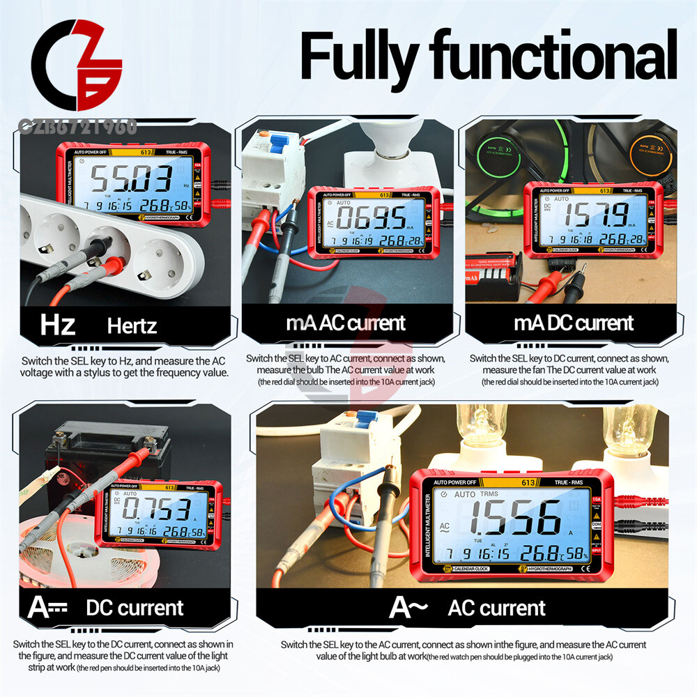 ANENG Digital Multimeter 3-in-1 Calendar/ Thermohygrometer /Multimeter AC/DC Hz