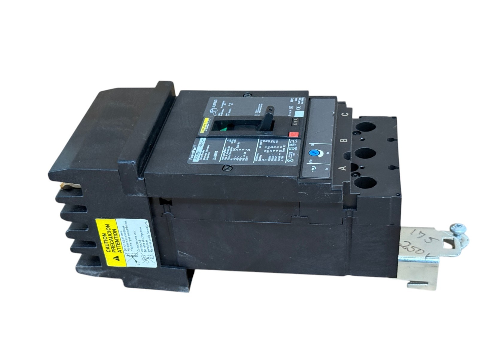 SQUARE D JDA36175 175A 3-PHASE 3-POLE 600V I-LINE POWERPACT J CIRCUIT BREAKER