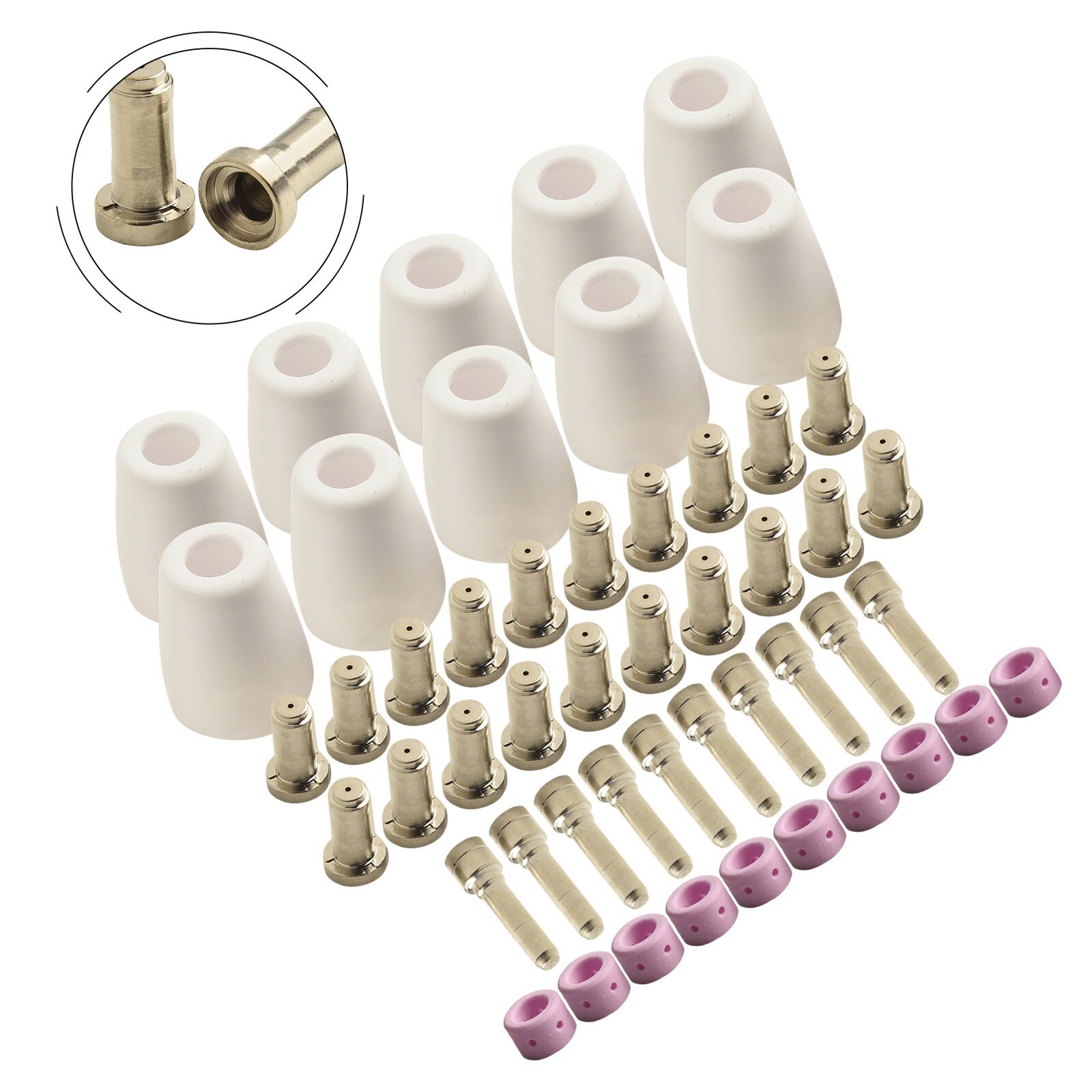 1set Plasma Electrode Tip XT-Shield Cup Ring Kit 0.96mm For ES AB PCM-500i 50pcs