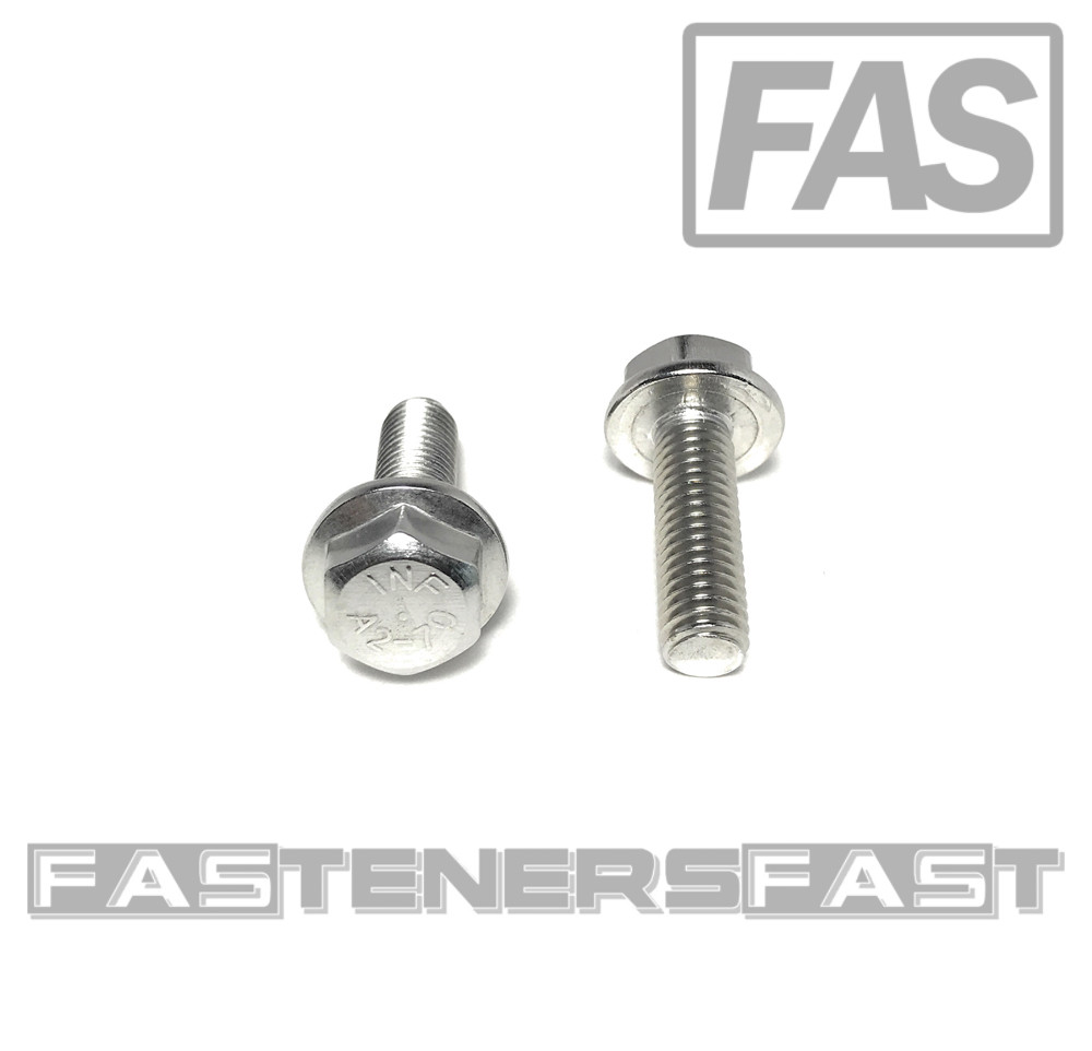 (10) M8 x 1.25 x 25 Stainless Steel DIN6921 A2 Hex Flange Bolts M8x25mm Flange