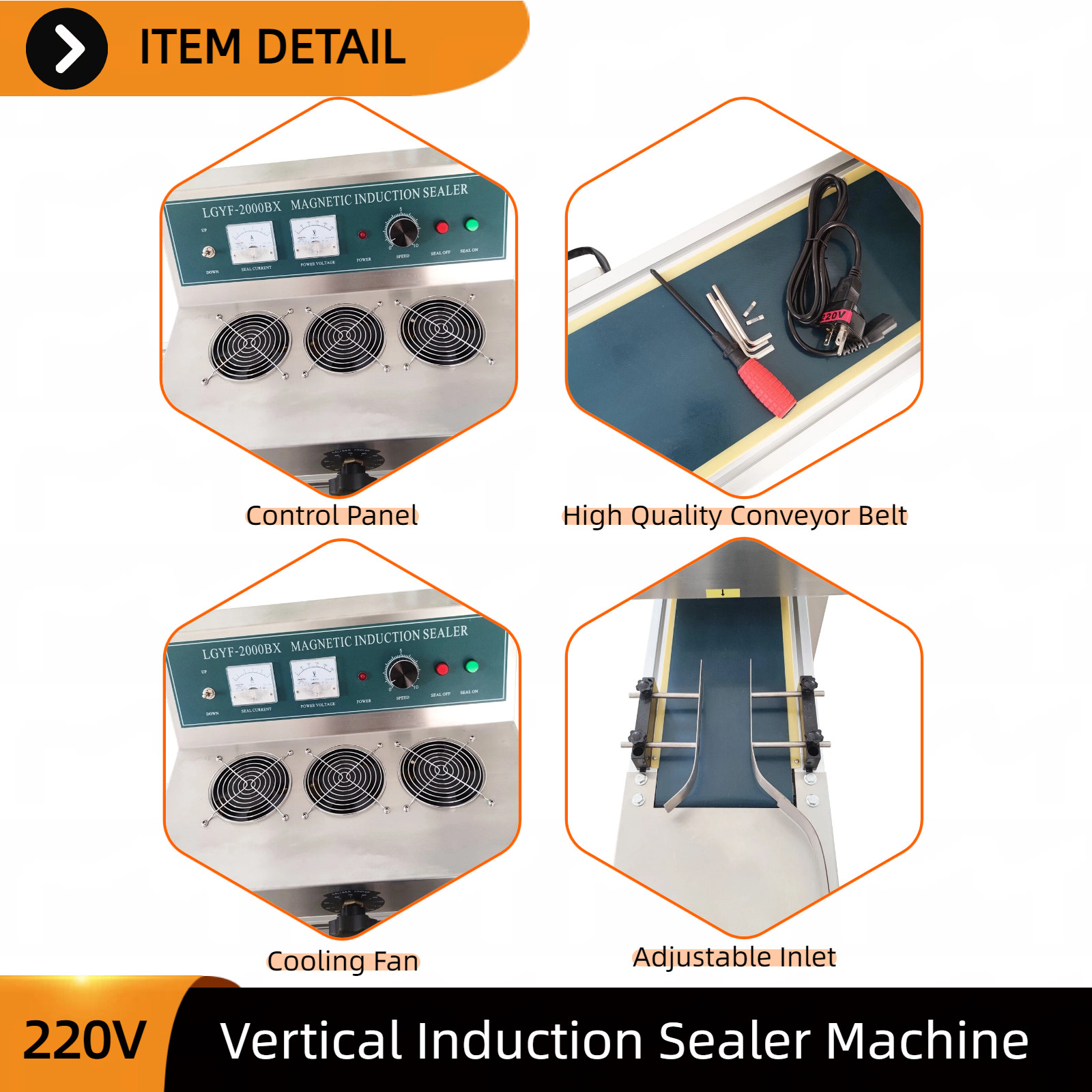 220V Automatic Induction Continuous Aluminum Foil Bottle Cap Sealing Machine