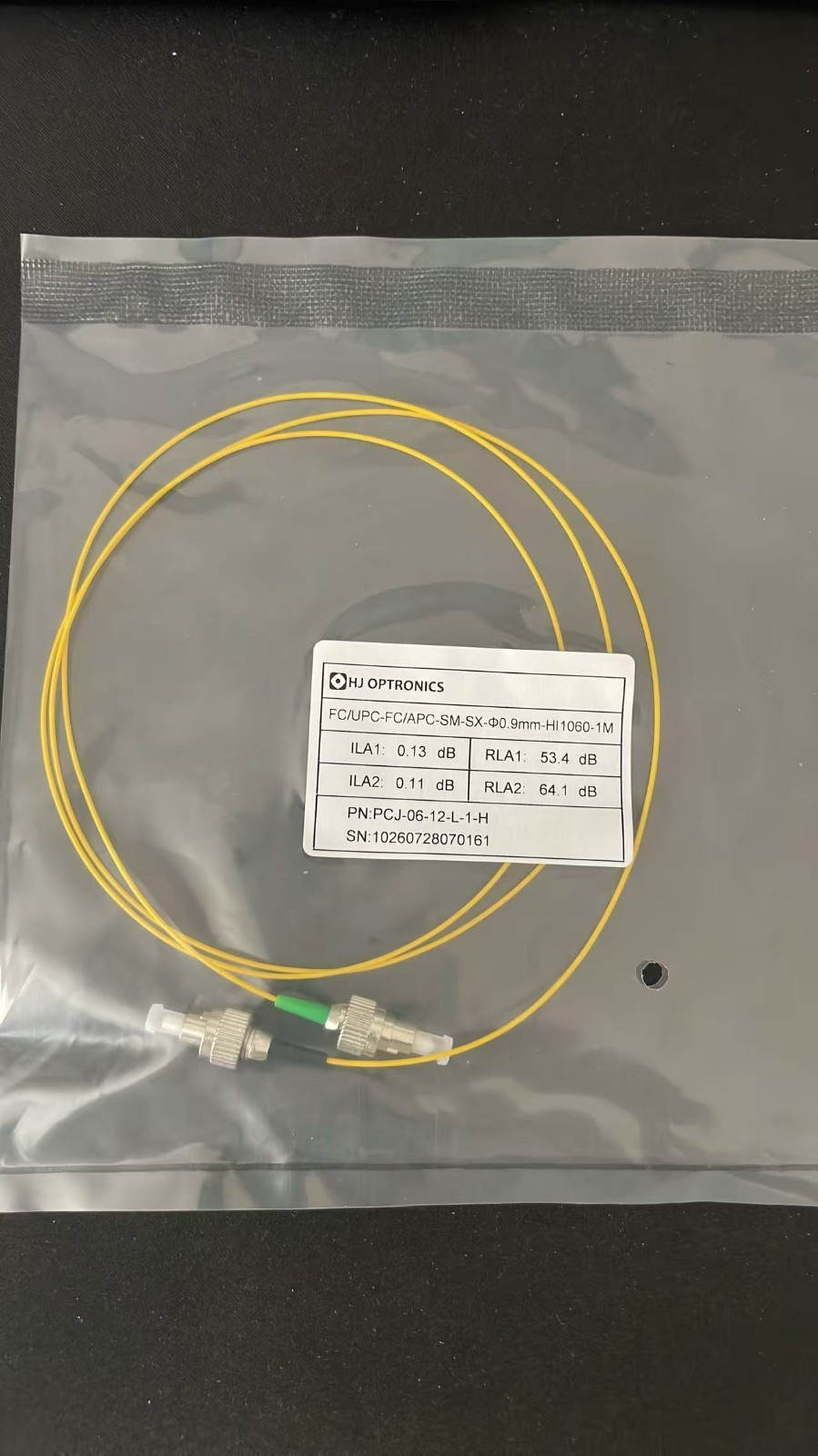HJ Optronics HI-1060 fiber jumper 900um loose tube 1.0m FC/UPC-FC/APC Patch Cord