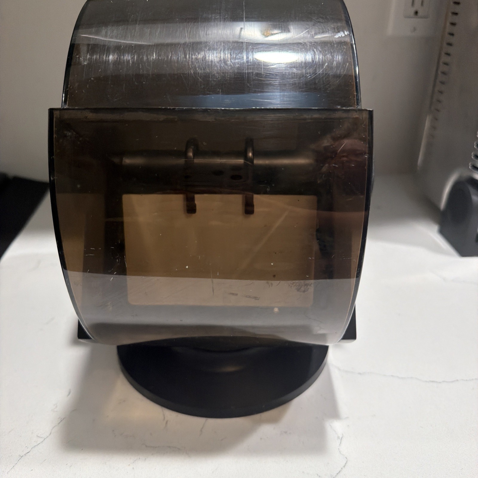 Vintage MCM Large ROLODEX SW-35 Swivel Faux Wood Round Rotary Office W/ Cards