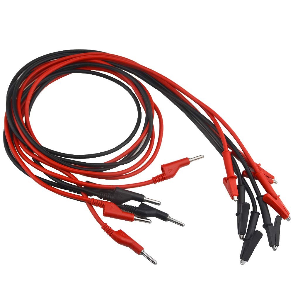 WMYCONGCONG 6 PCS Banana Plug to Crocodile Alligator Clip Test Lead 15A with …