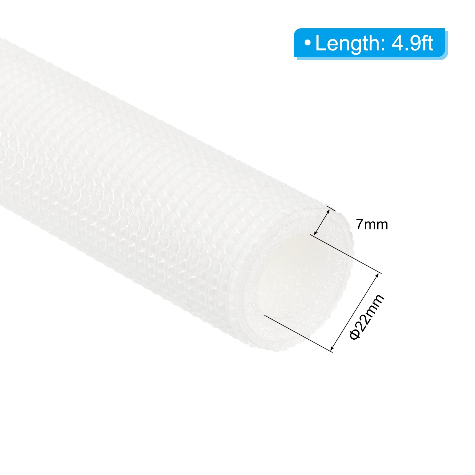 4.9ft Pipe Insulation Tubing 7/8″ ID Insulated Foam Tubing Handle Grip White