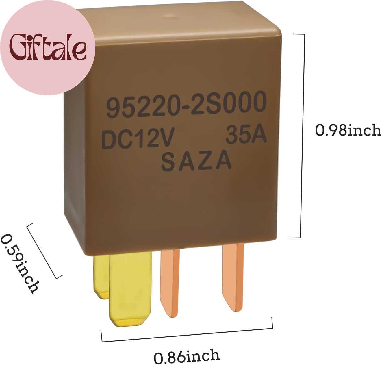Relay 95220-2S000 (Set of 2), 12V 35A 4Pin Power Relay 95220-2S000 Compatible wi