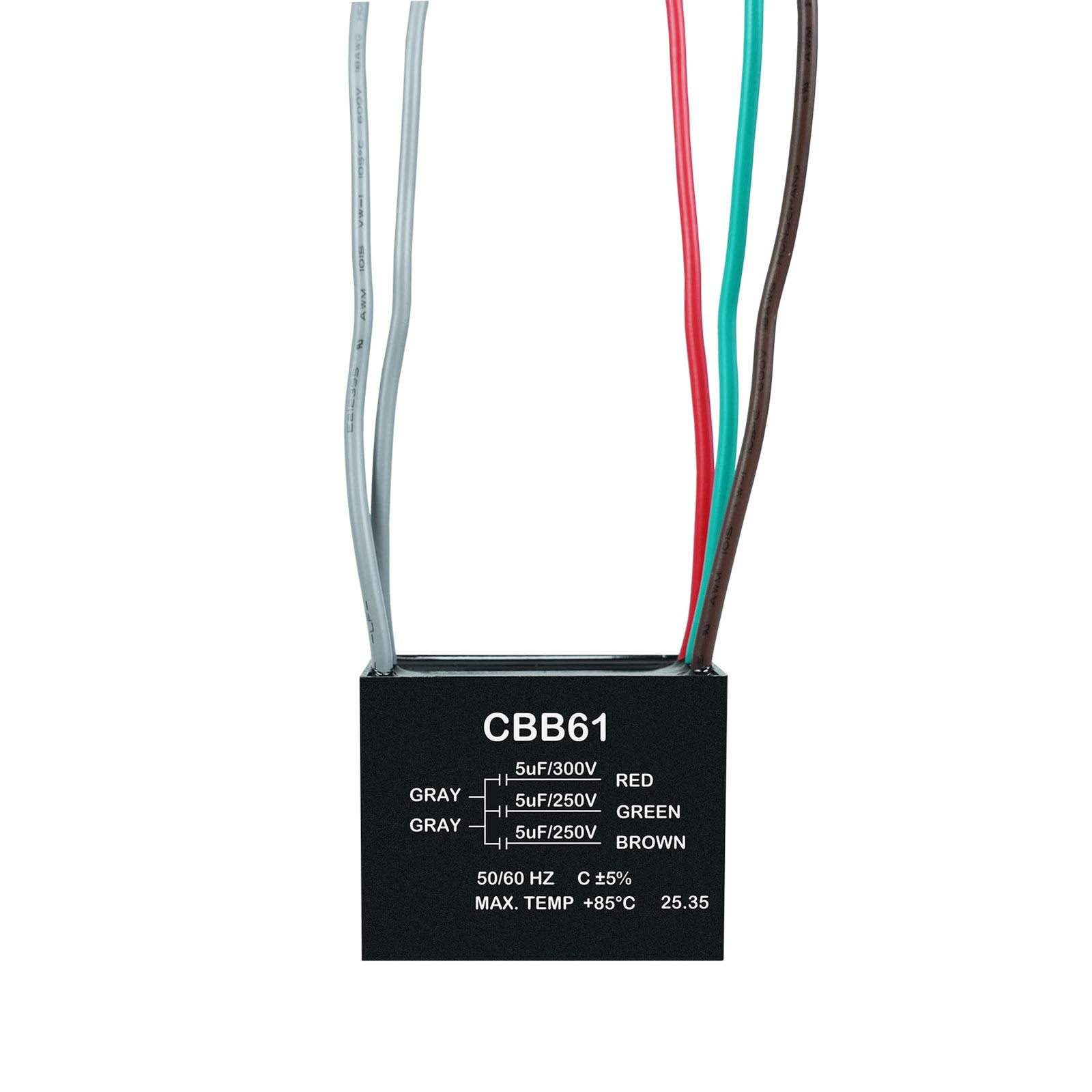 CBB61 5Wire Ceiling Fan Capacitor 5+5+5uF 250V