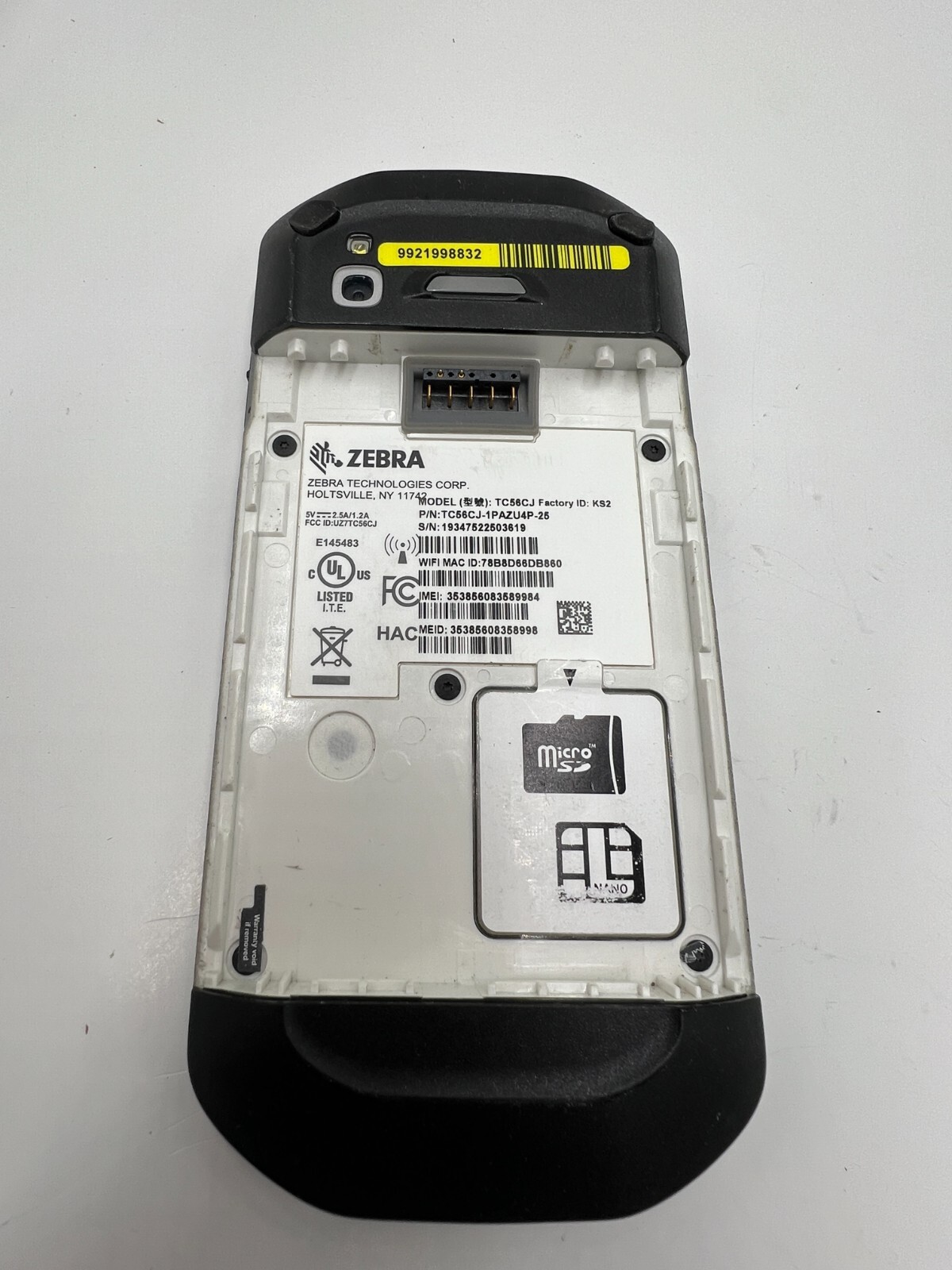 Zebra Handheld Computer Barcode Scanner TC56CJ TC56CJ-1PAZU4P-25 – BROKEN