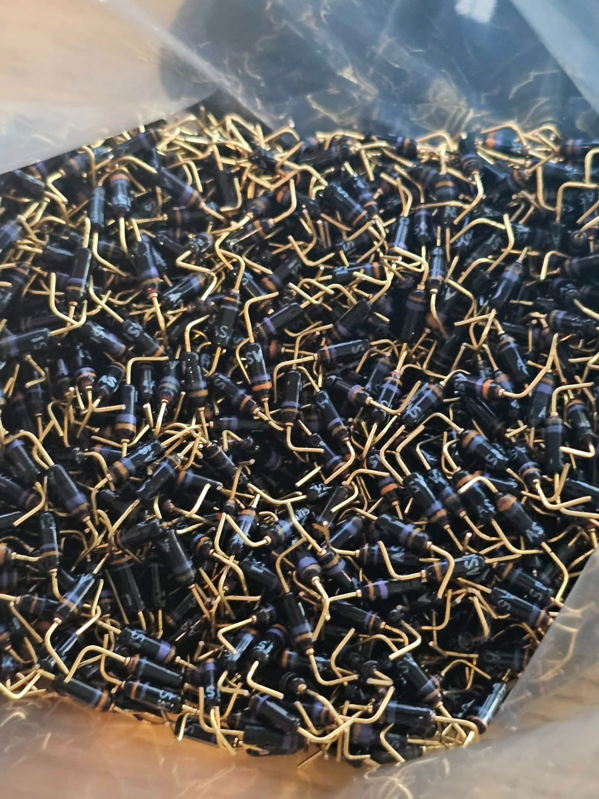 10x Lot NOS Vintage Military-Style Germanium Glass Diodes Gold Leads 2.0V @ 10mA