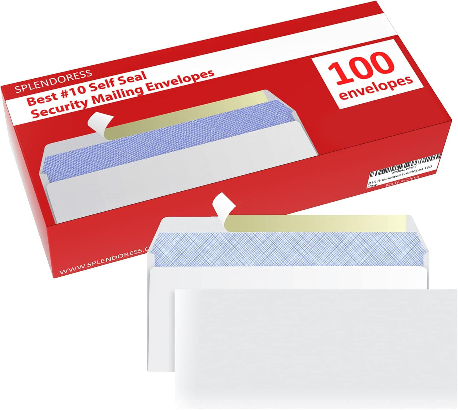 Number 10 Envelopes Self Seal Letter Size Security Pack 100 Tinted White