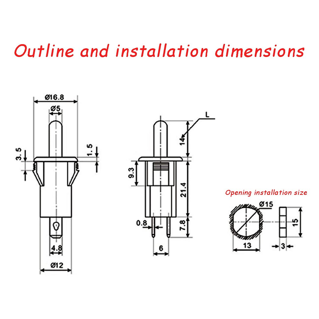 Refrigerator Door Light Switch 2pcs 10mm Ac 250v 3a Normally Closed Momentary Fr