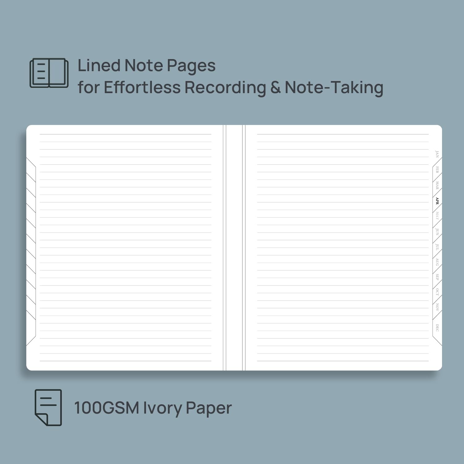 POPRUN Planner 2027-2028 Navy Blue 10″x8″