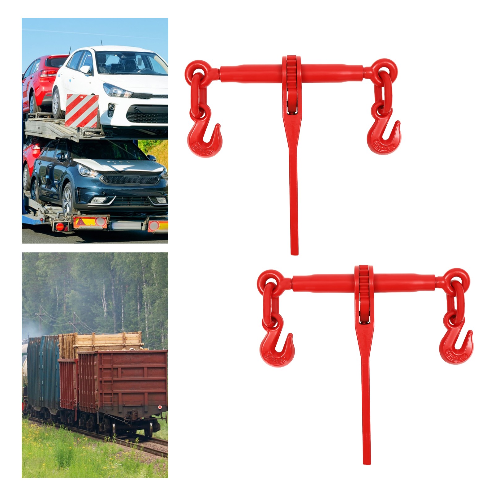 2-Pieces Heavy-Duty Chain Binder Stretch Hook Load Chain Binder 2449.4kg/5400lbs