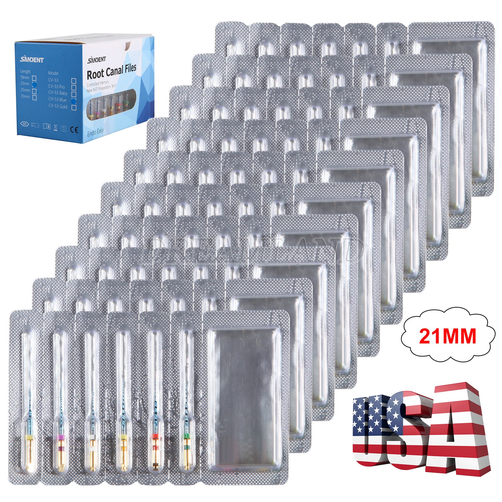 1 PACK Dental Rotary 21MM Lima ENDO Root Canal Niti Files CICADA Universal