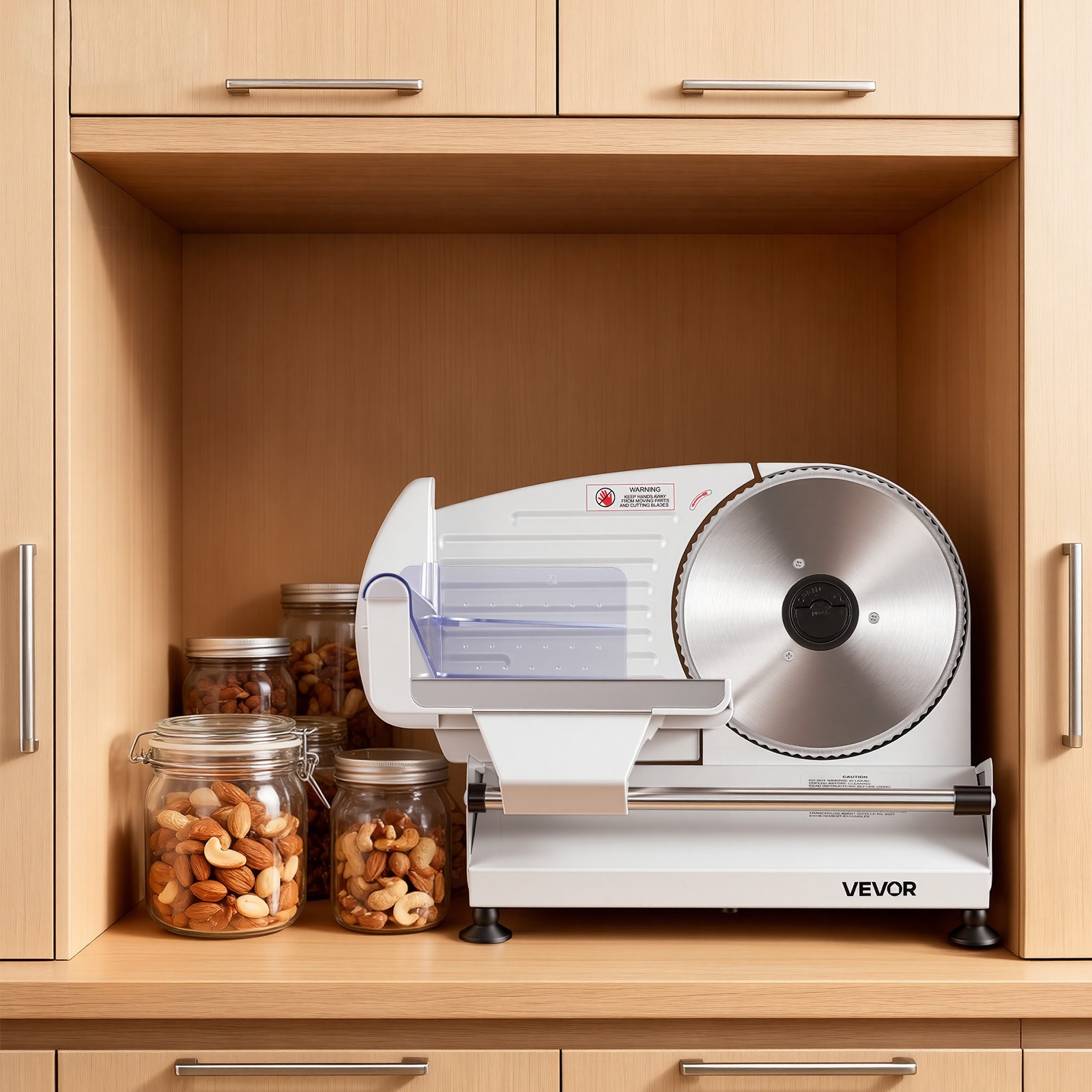 VEVOR Electric Meat Slicer with 7.5″ SUS420 Blade & 0-0.6″ Adjustable Thickness