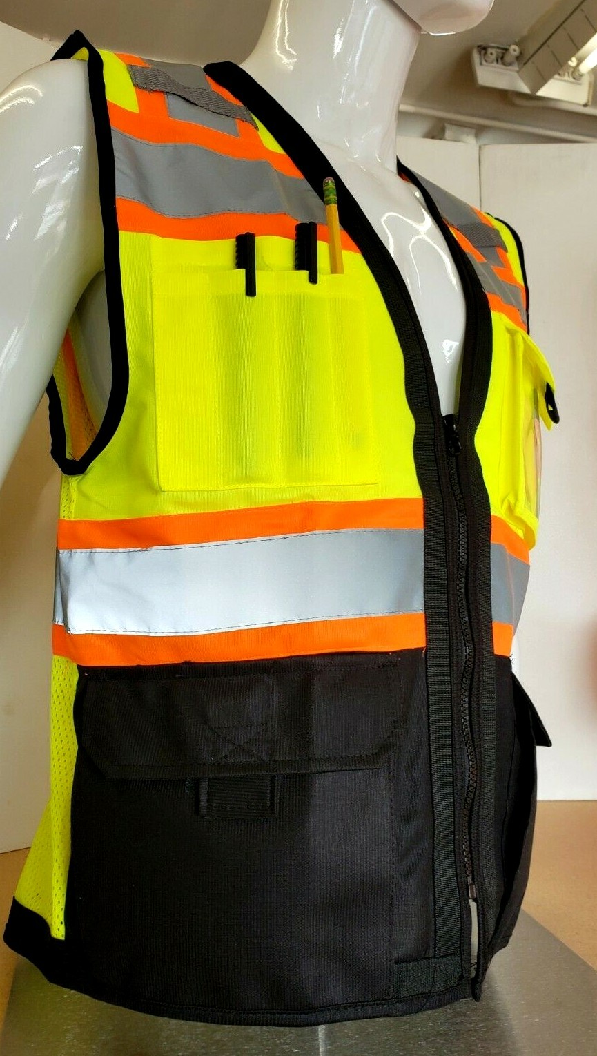 Surveyor Two Tone Safety Vest ANSI/ ISEA 107-2015 Approved (Small to 5XL)