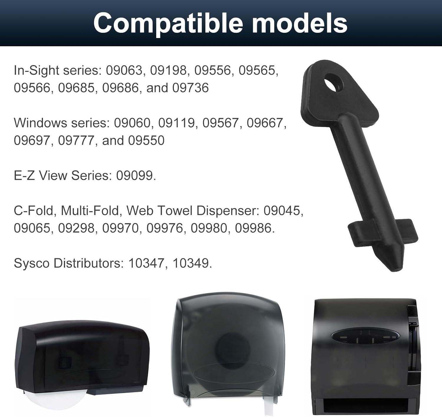 Dispenser Key for Kimberly Clark Cross Key 770767, Dispenser Cross Key for JRT J