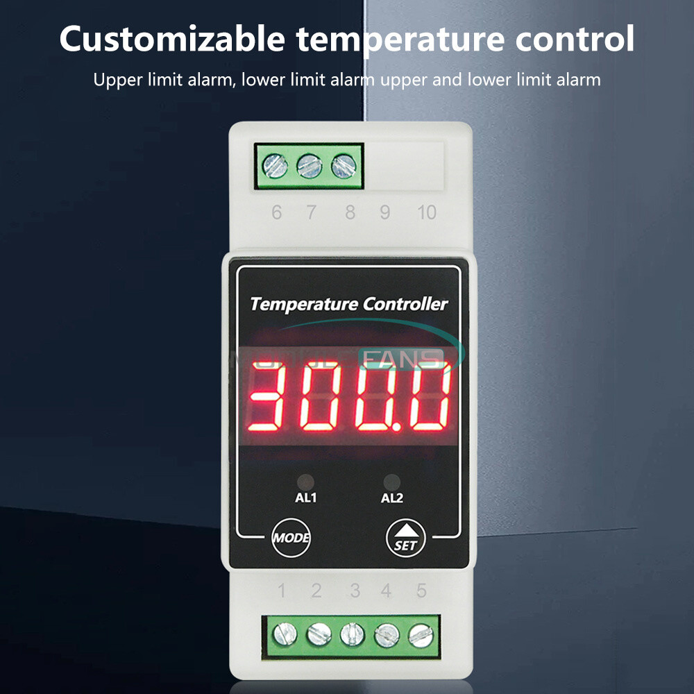 Din Rail Intelligent Digital Temp Controller Thermostat AC100-240V DC8-24V