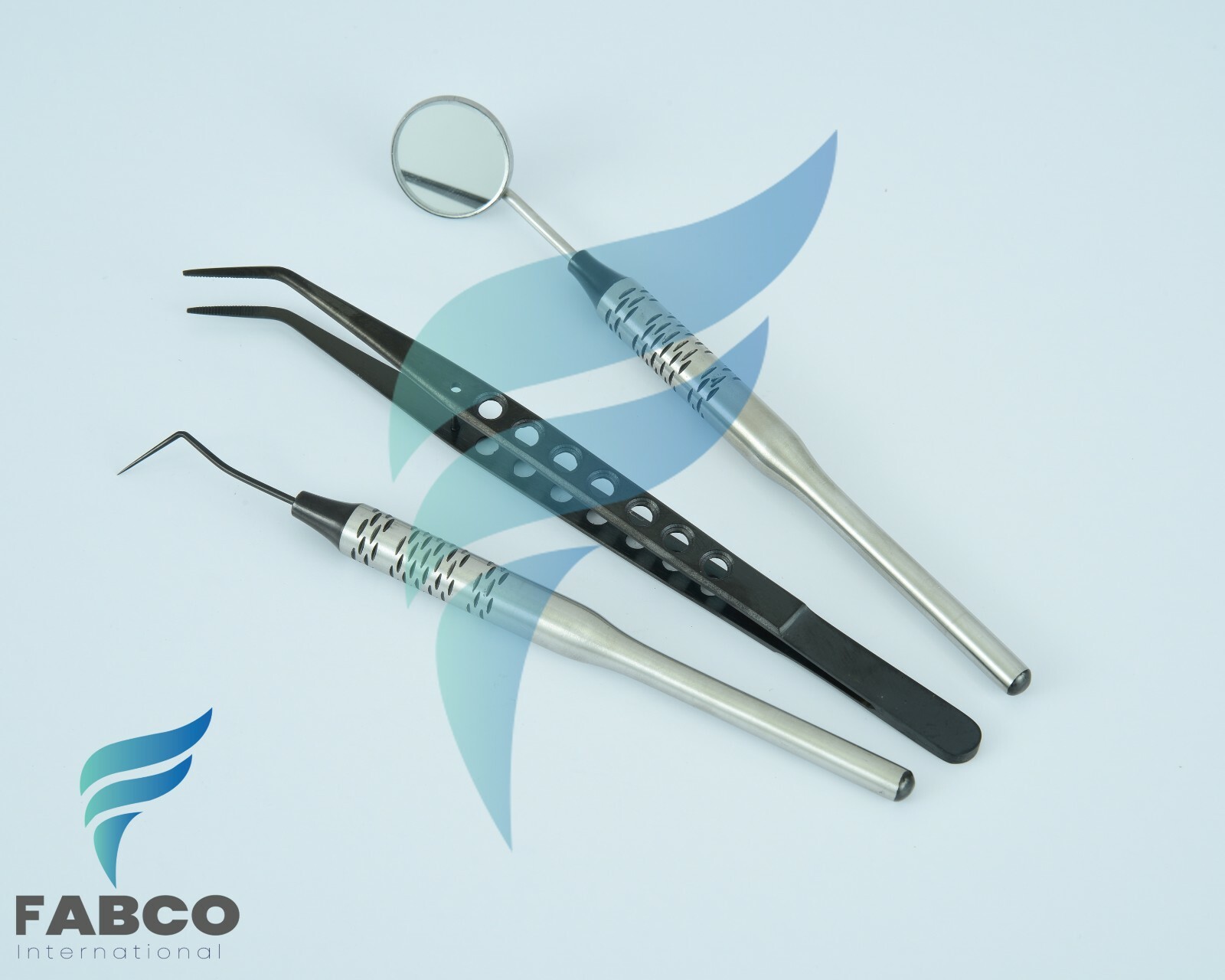 Examination Kit Basic Hygiene Tweezer Mirror Explorer Cleaning Tool Black