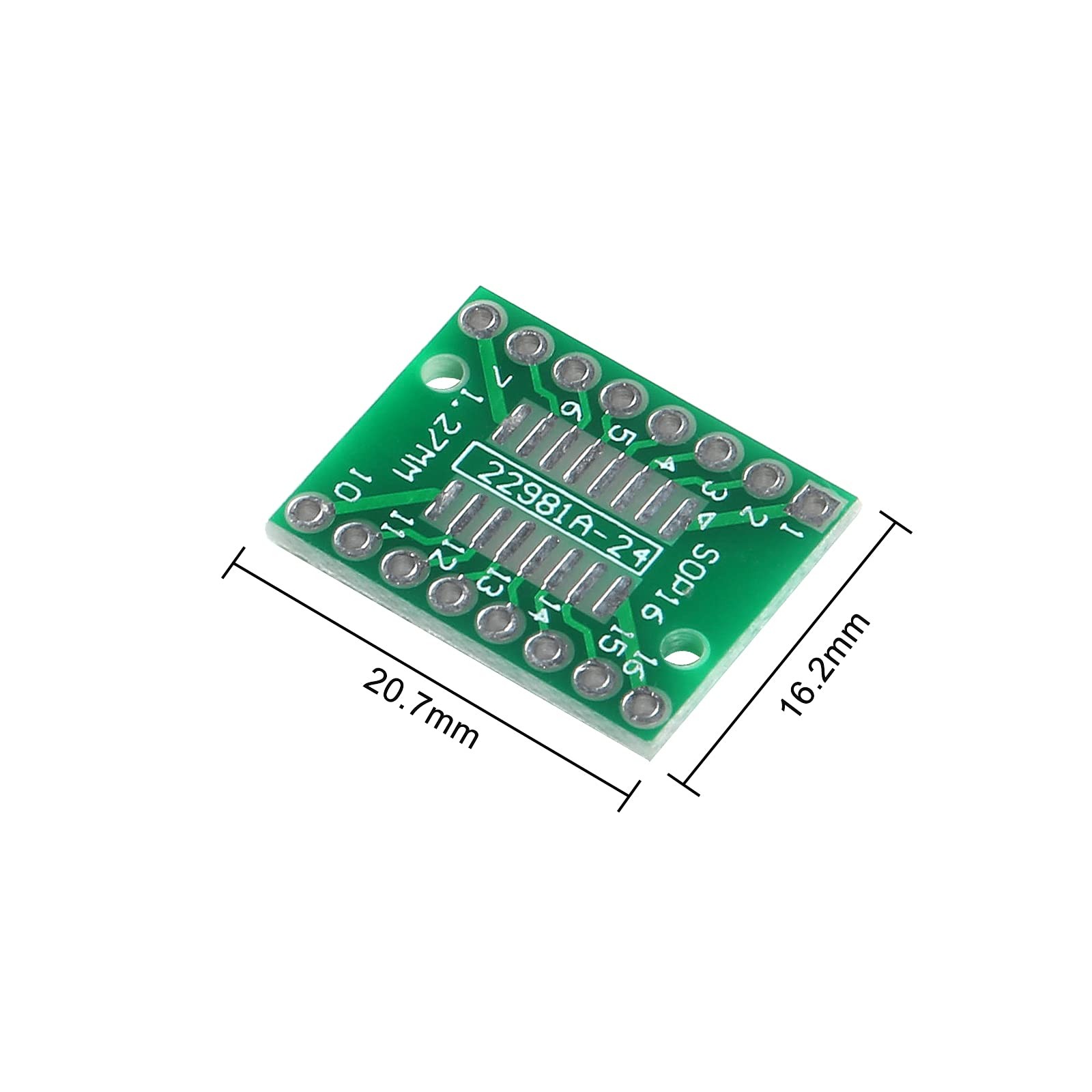ALMOCN 15Pcs SOIC-16 SOP-16 SSOP-16 to DIP-16 16 Pin Breakout Board