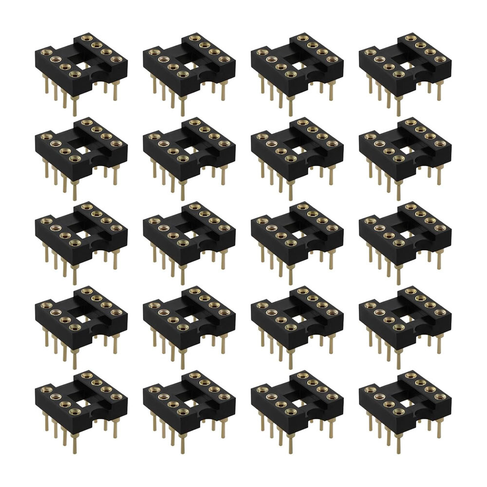 100PC 8 Pin DIP SIP Round IC Socket Adaptor Solder Type Gold Plated Machined USA