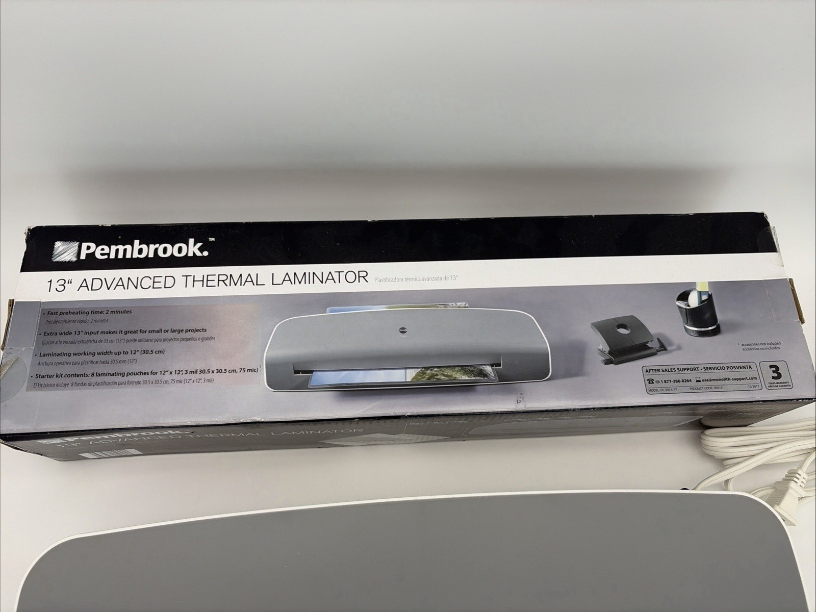 Pembrook 13″ Advanced Thermal Laminator OL 350 Clean and Tested 6 12″ Pouches