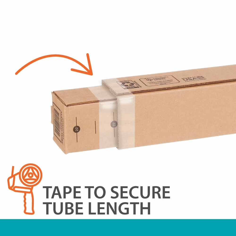 Corrugated Telescoping Square Mailing & Shipping Tube, (20”- 38″ X 2.5” X 2.5”),