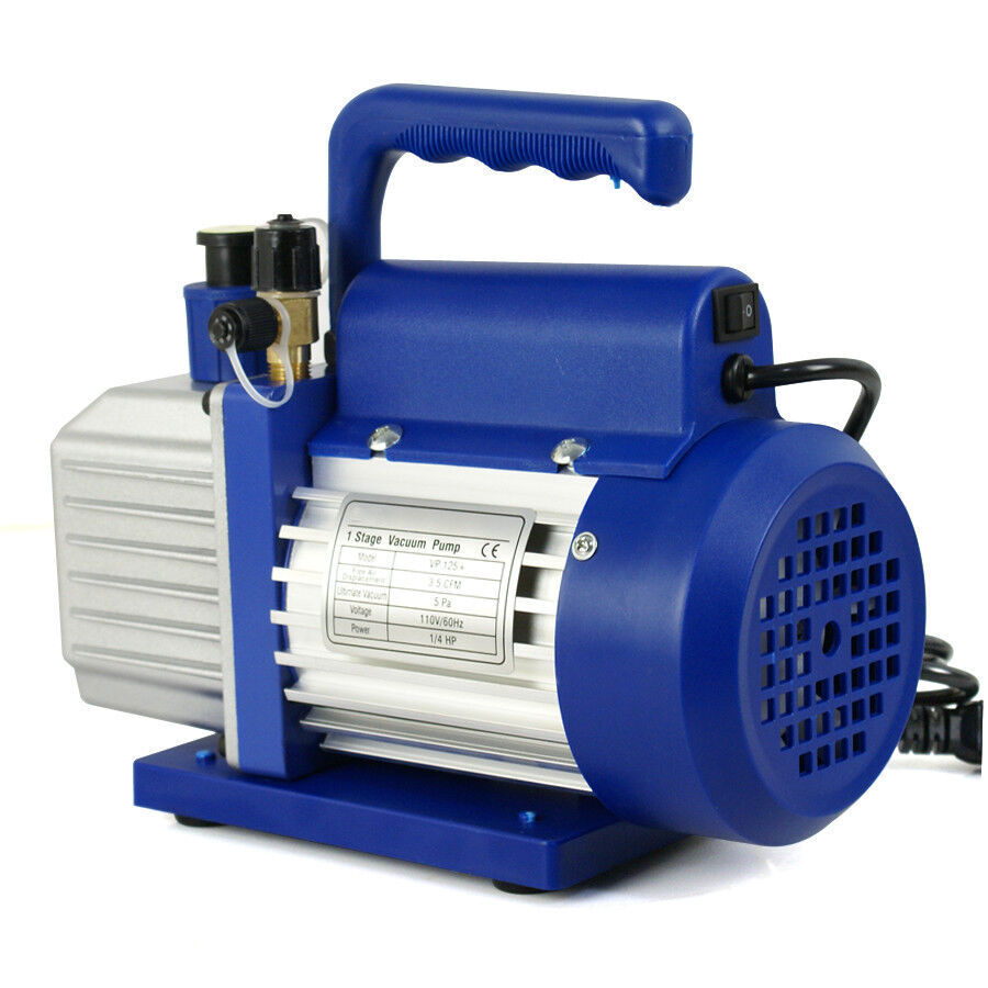 Rotary Vane Vacuum Pump Single Stage HVAC 1/4HP Air Conditioning A/C Deep 3.5CFM