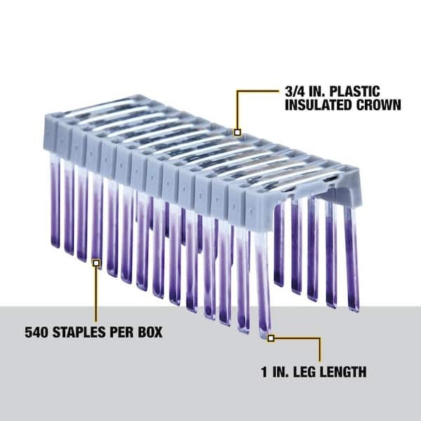 1 In. Insulated Electrical Staples 10 Boxes (540 per Box)
