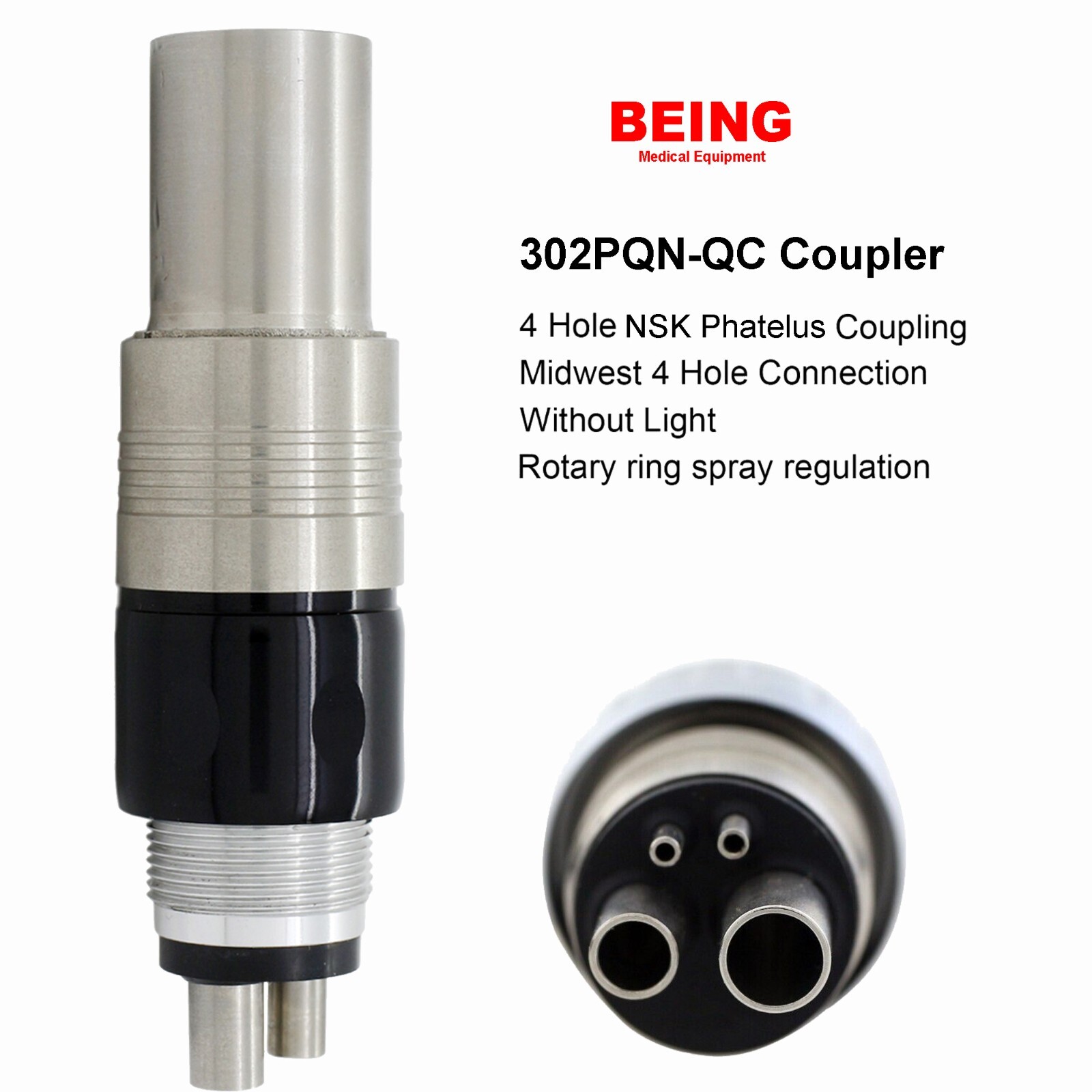 COXO Dental High Speed Handpiece Small Mini Head Turbine 4 Hole Fit NSK Coupler