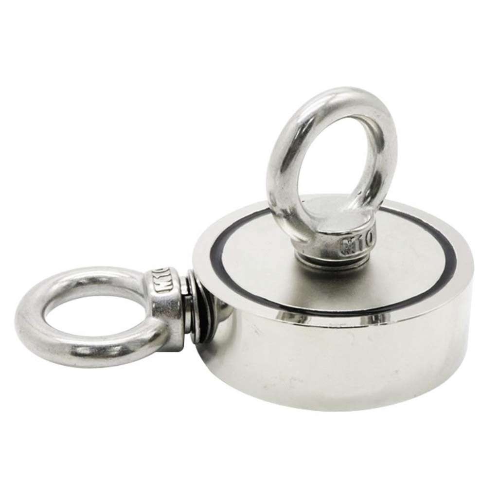 Dual Sided Neodymium Fishing Magnet Retrieval Magnet Stainless Steel Eye Bolts