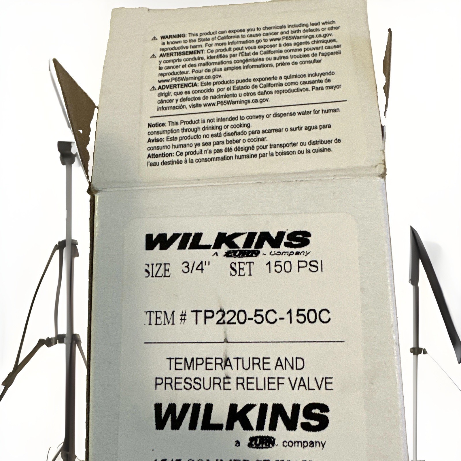 New Zurn Wilkins TP220-5C-150C Temperature Pressure Relief Valve 3/4″