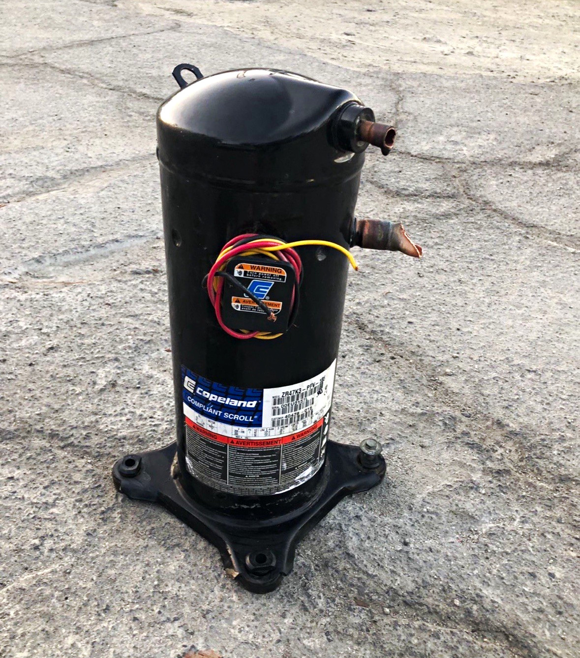 Copeland ZR47K3-PFV-135 Scroll Compressor 208/230V 1PH R22 4-4.9 Ton