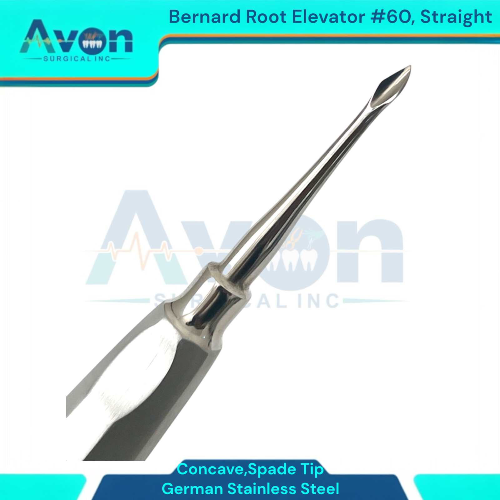 Spade Tip Bernard Root Elevator Pick, #60 Str + #63 Angled, Hollow Handle – 2PK