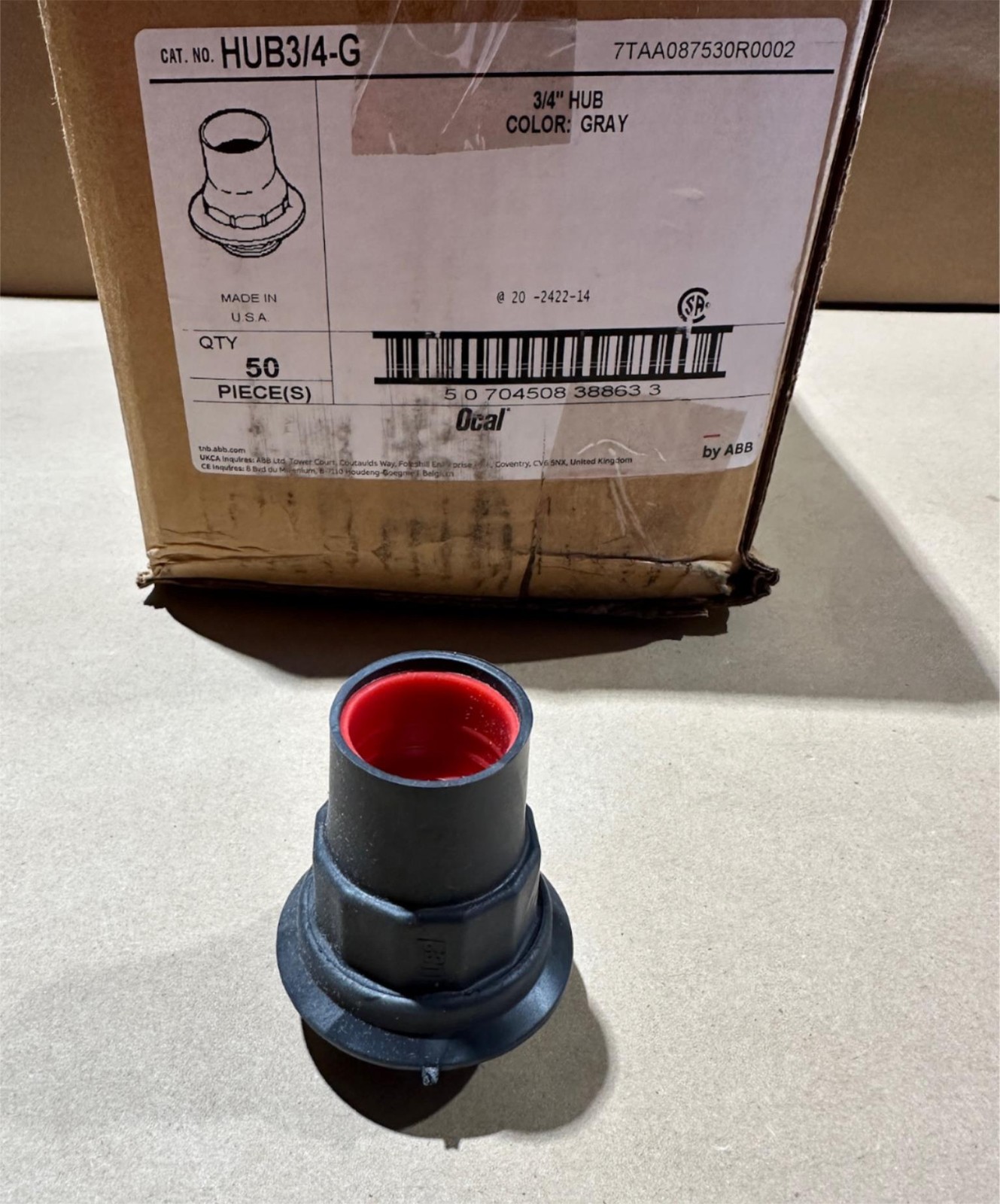 Thomas & Betts T&B OCAL HUB3/4-G Conduit Hub PVC Coated Zinc Hub Gray 3/4″