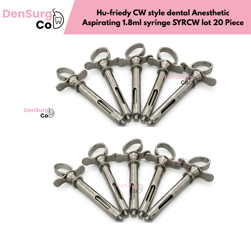 Hu-friedy CW style dental Anesthetic Aspirating 1.8ml syringe SYRCW lot 20 Piece