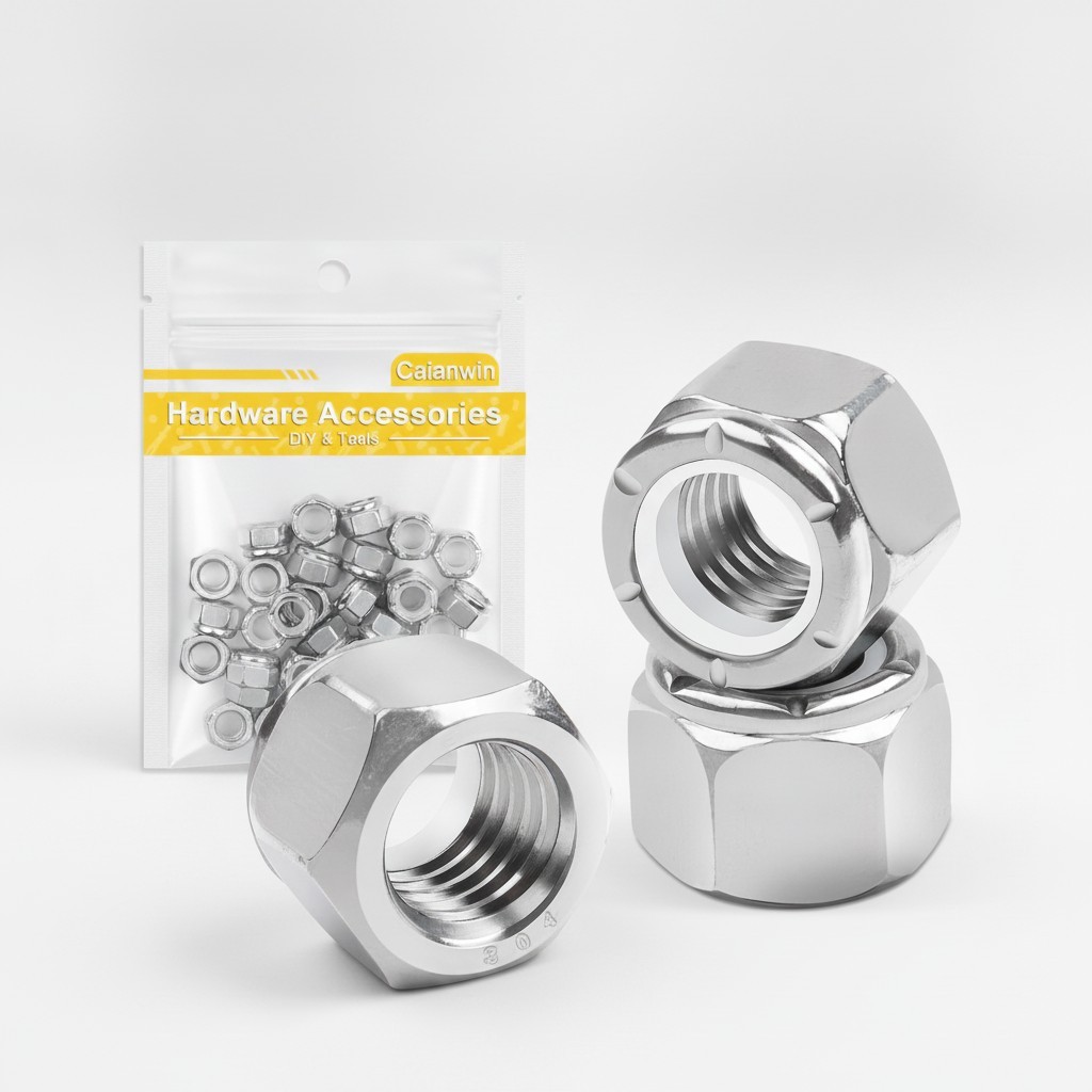 50Pc Stainless Steel Hex Lock Nuts 5/16″-18 – Nylon Insert for Secure Fastening