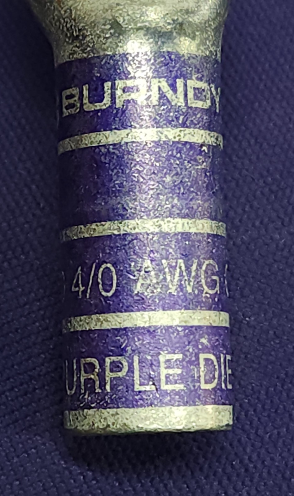 Lot of 2 Used Burndy YA28-L4 Compression Lugs 4/0 AWG N200 Purple Die 15