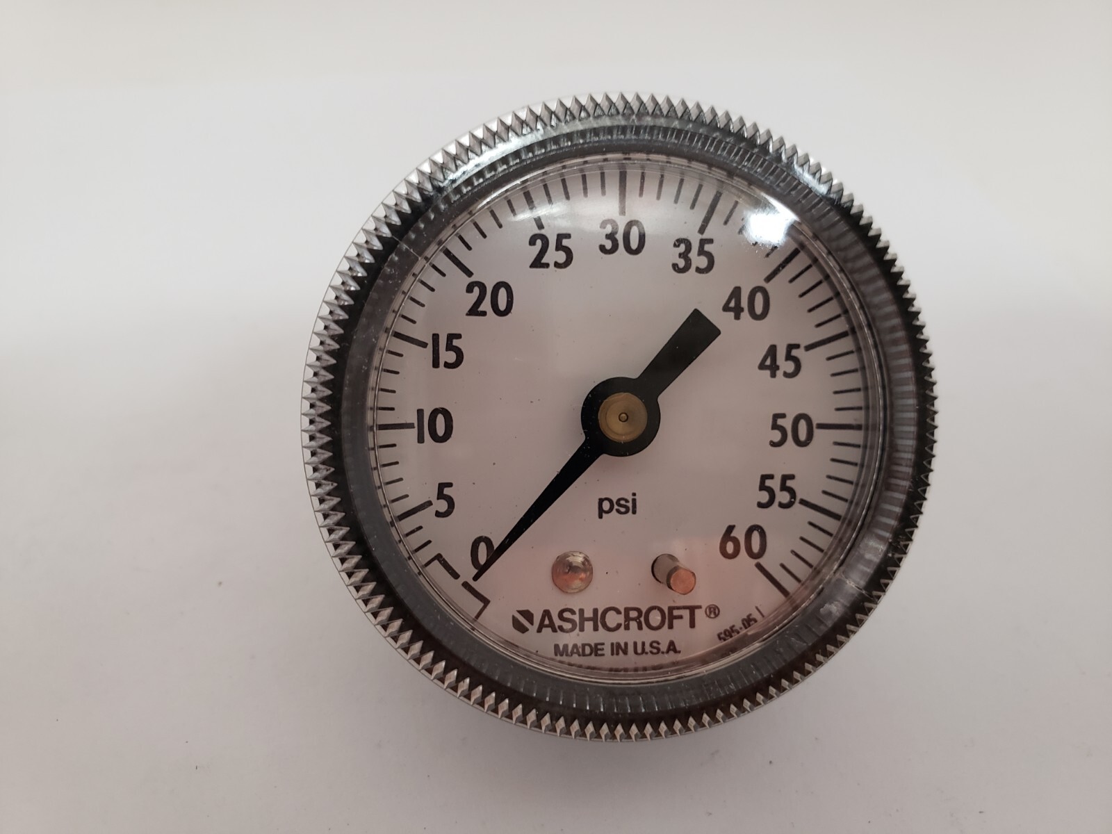 ASHCROFT 20W1001TH 02BXUC PRESSURE GAUGE, 2″ STEEL 1/4″ NPT BACK BRASS, 0/60 NIB