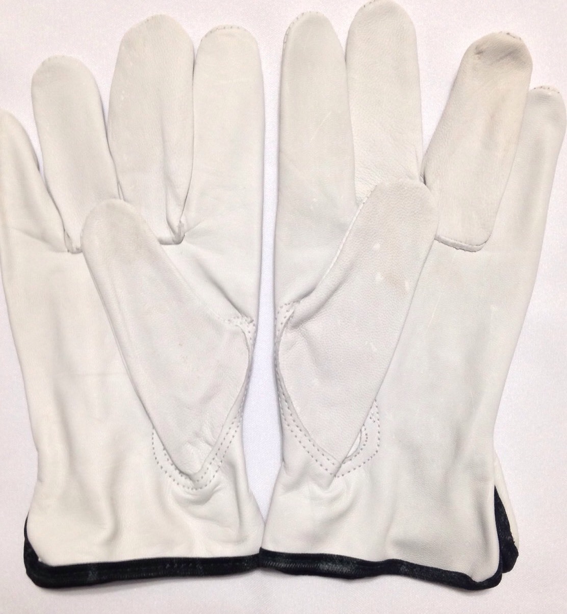 12 Pair Pack, Goat Skin Grain Leather Drivers, work safety gloves (PPE), Size L