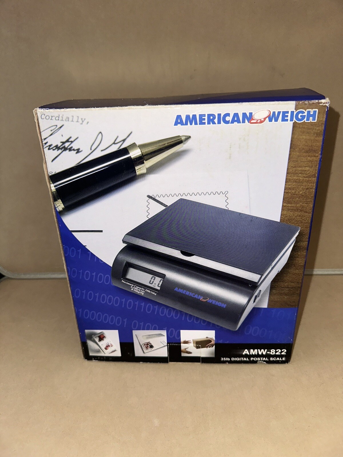 American Weigh AMW-822 Digital Postal Shipping Scale 35lb x 0.1oz Parcels