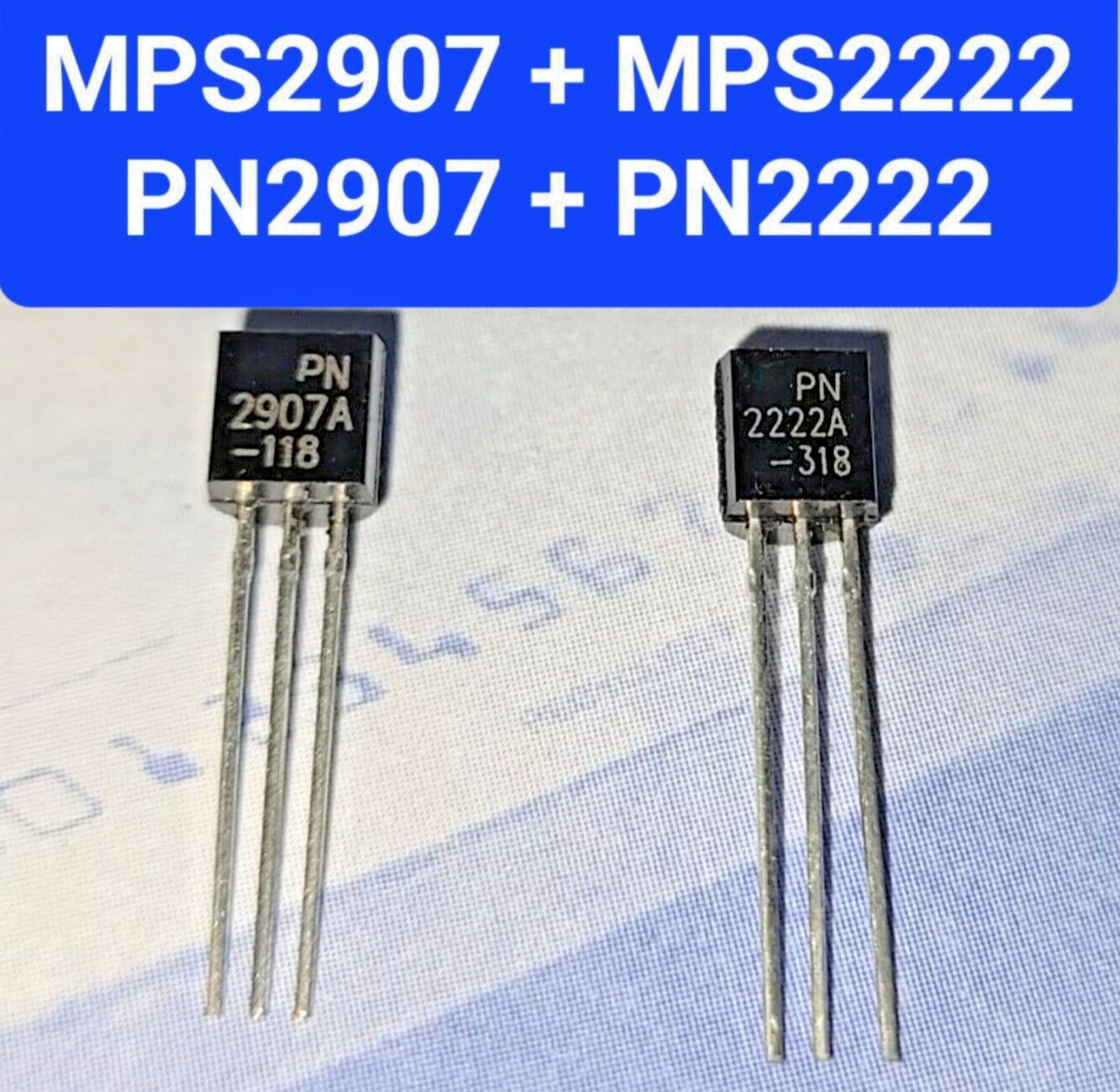 20PCS 10 Pairs MPS2222A MPS2907A Motorola General Purpose NPN Transistor, USA