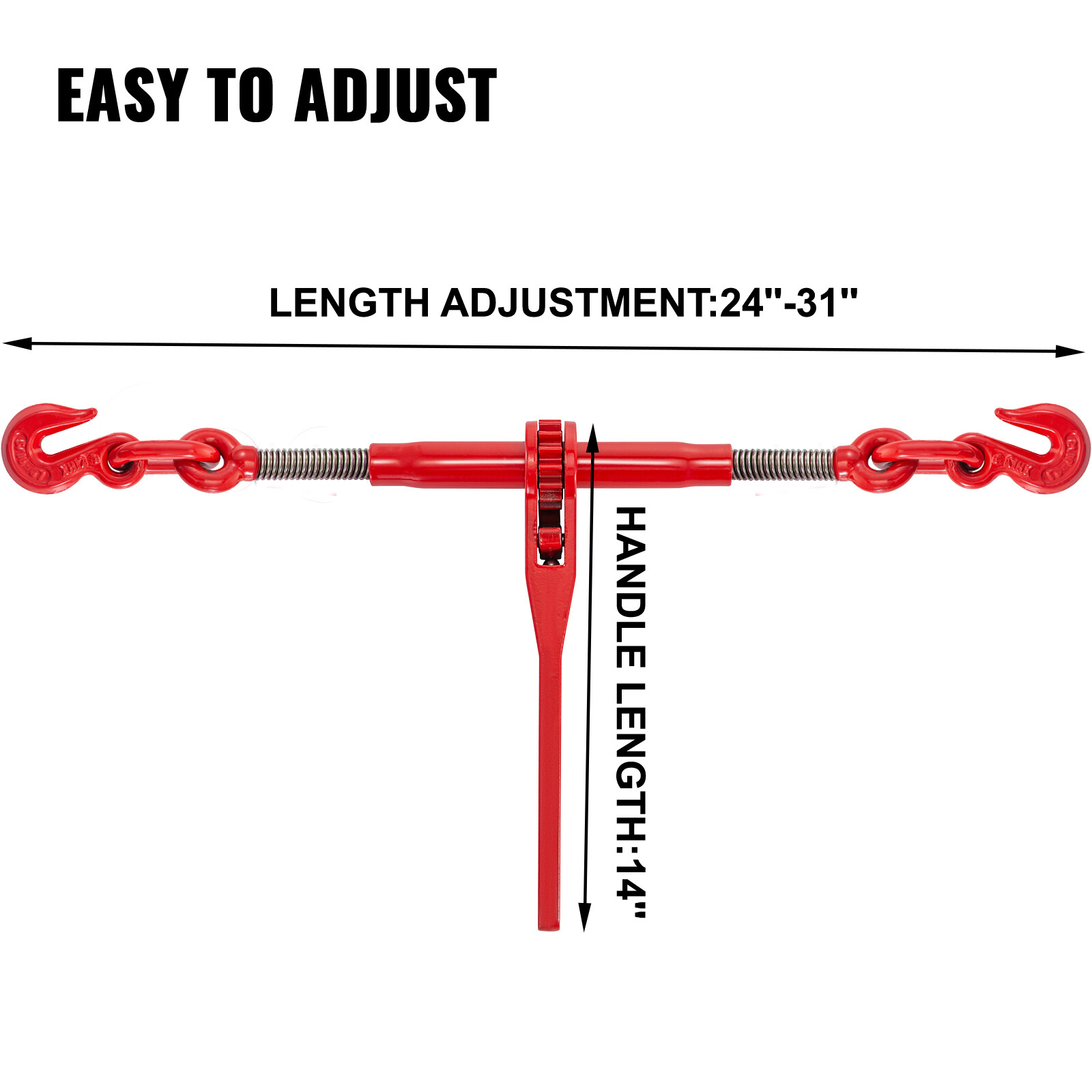 VEVOR 5/16″-3/8″ Chain Load Binder Ratchet 6600lbs WLL Chain Hook Tie Down 2PCS