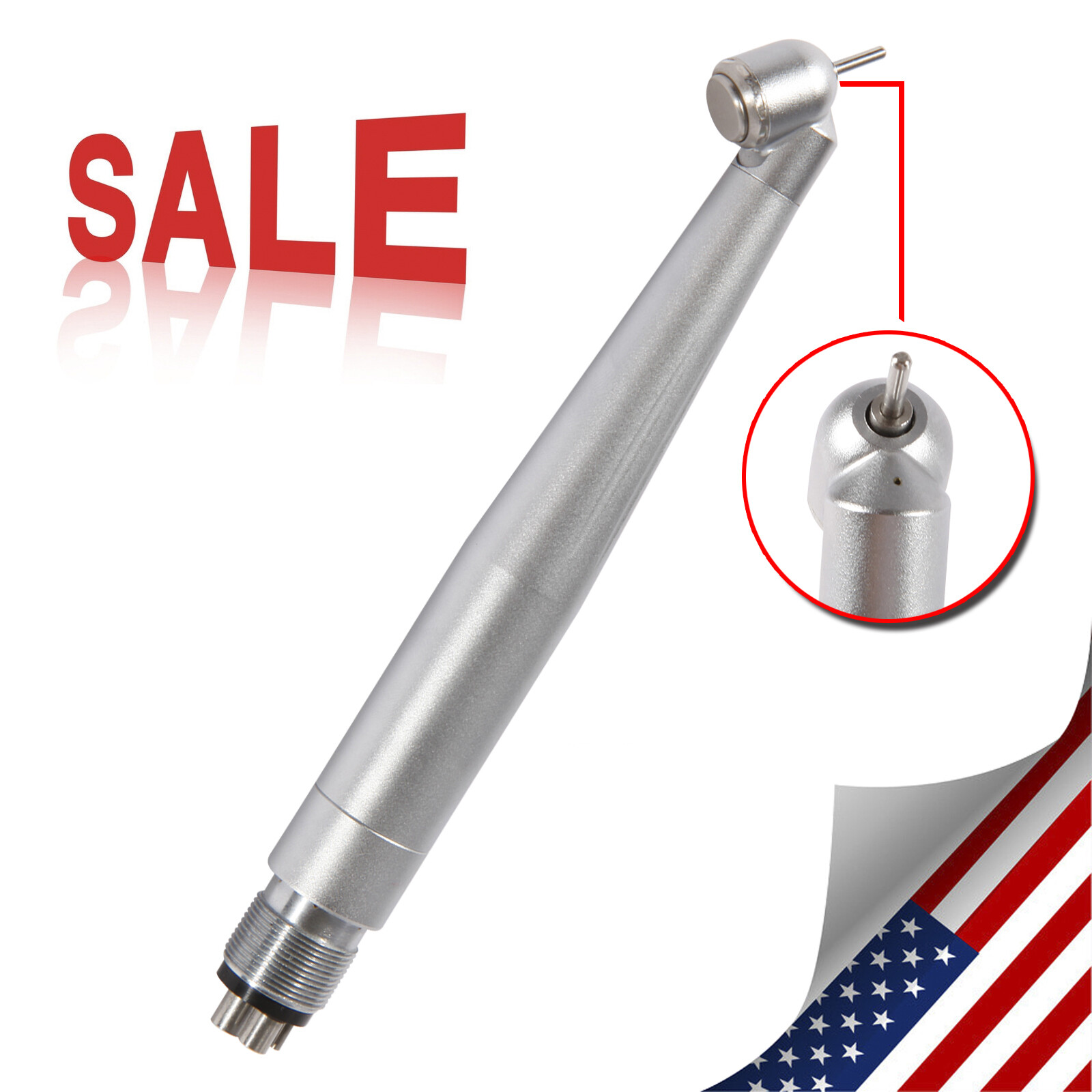 1/5Pc NSK Style Dental 45 Degree Surgical High Speed Handpiece Push Button 4Hole