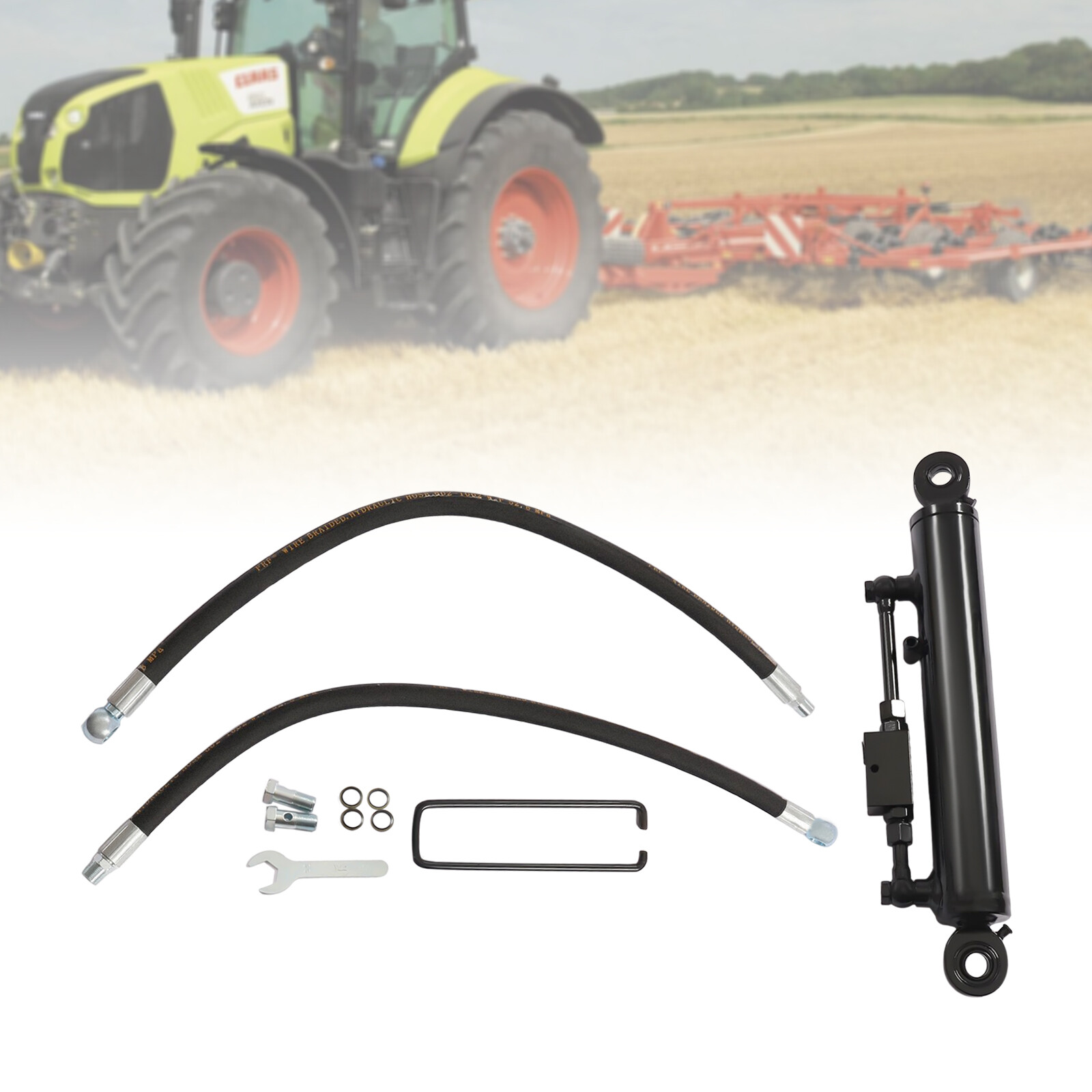Hydraulic Top Link Cat. 1-1 with Locking Block 16 1/8- 22 7/16″ with 2* Hose