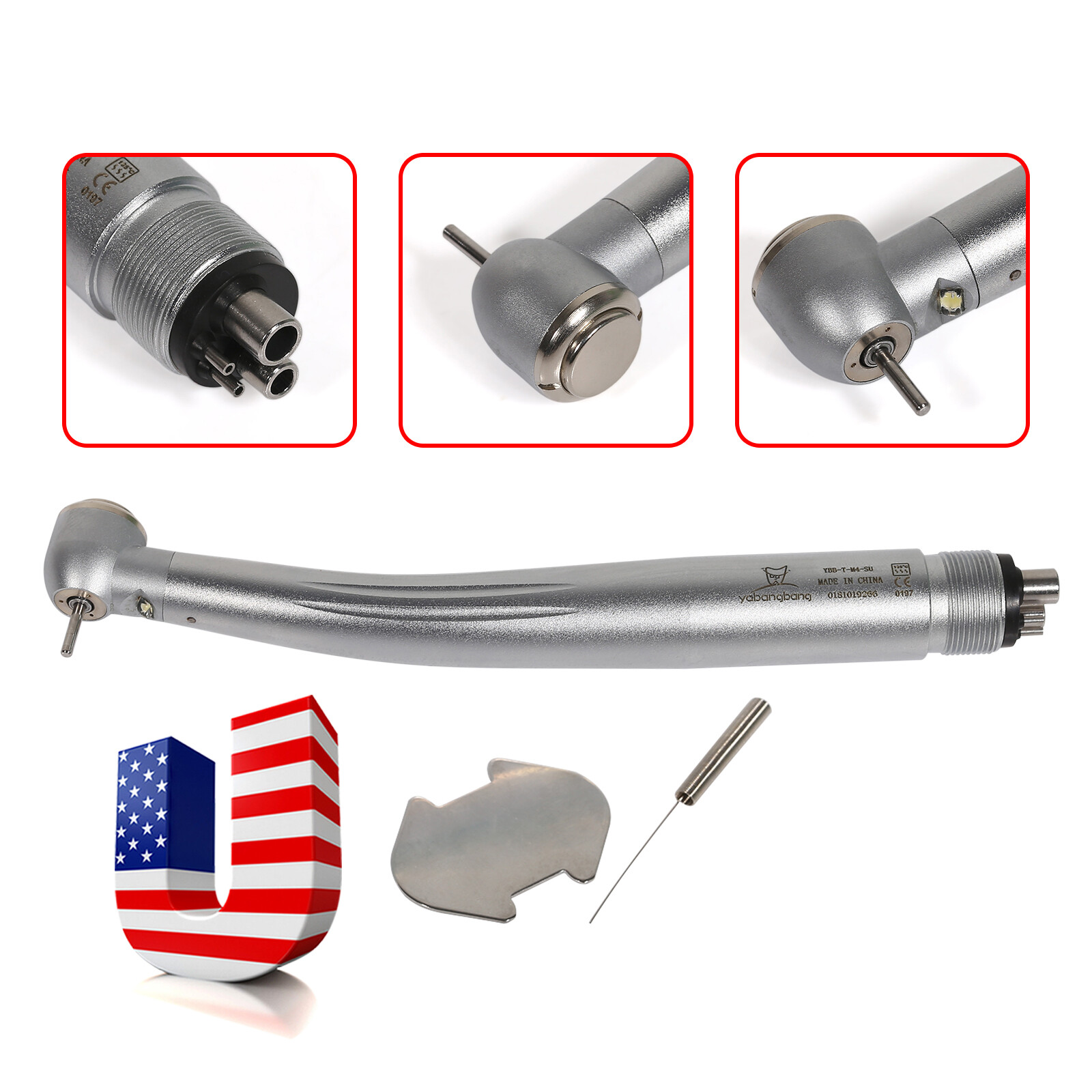 Dental LED Turbine Self-Power High Speed Handpiece 4 Hole fit NSK