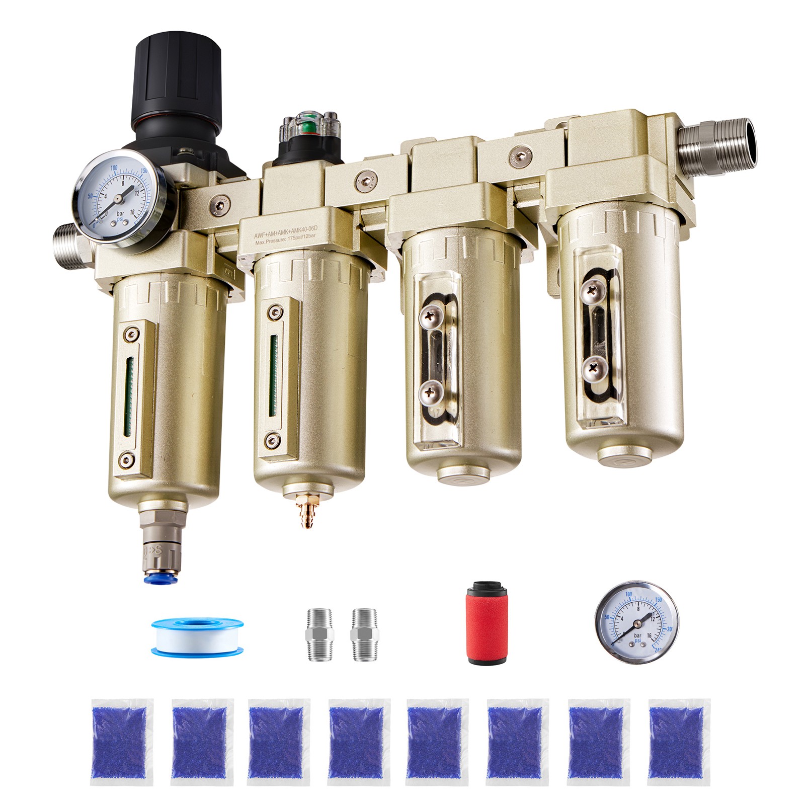 Uimoso Air Compressor Filter 3/4″ NPT 4-Stage Drying System with Auto Drain